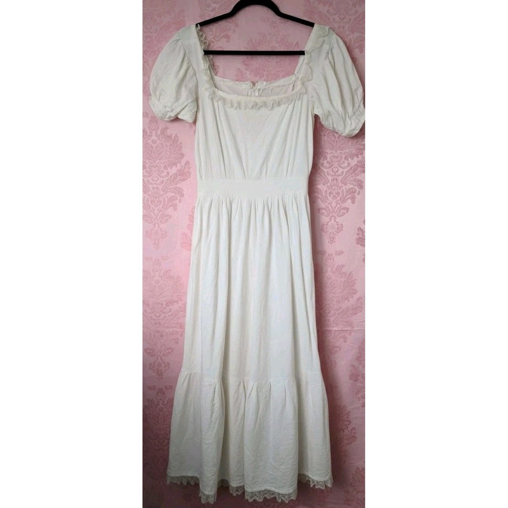 Antique Victorian Women's Bodiced Princess Petticoat Cotton & Lace *Flaws
